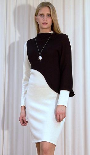 Pletená móda - šaty černobílé